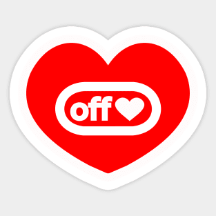 Turn off heart button Sticker